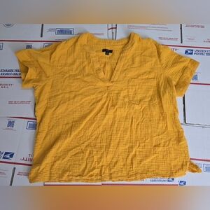 J. Crew V-neck double-gauze popover, Size XXL, Yellow JC75